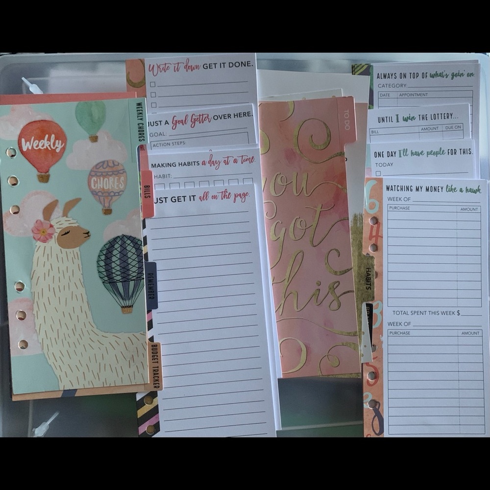 Planner inserts for ringed TN travelers notebook